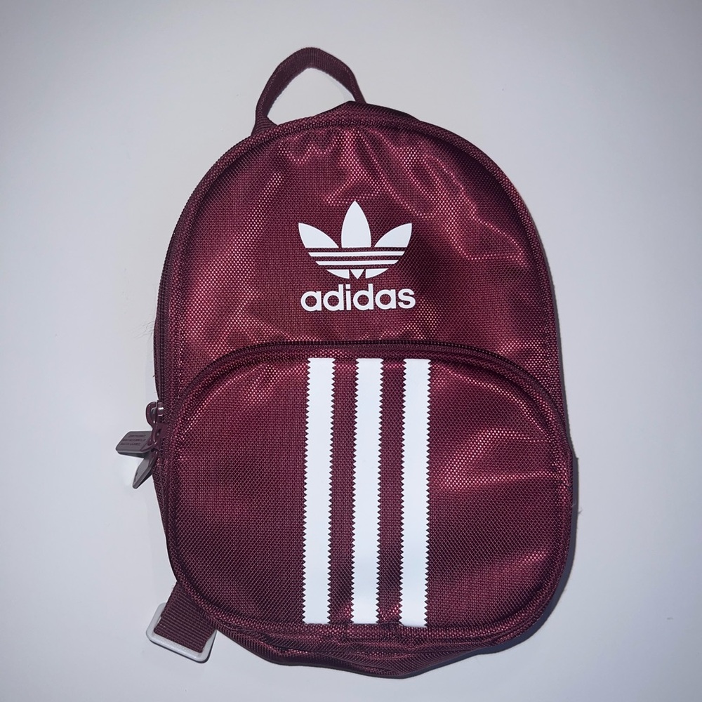 burgundy adidas mini backpack